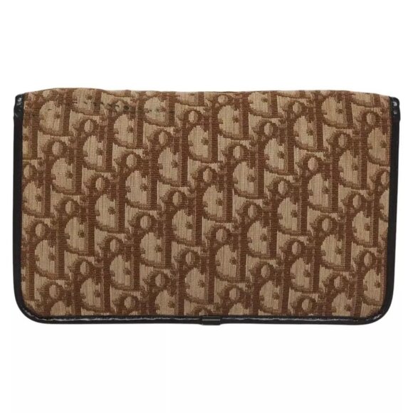 Christian Dior Trotter Canvas Chain Shoulder Bag Brown Gold Auth BD118 - Picture 2 of 16